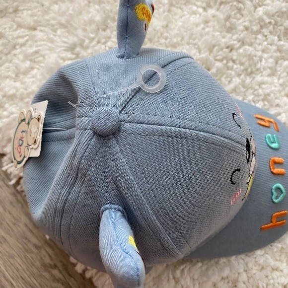 Children's Cute Hat. Blue. One Size. Embroidered "Honey" Writing. Velcro. Fun. - Picture 7 of 7